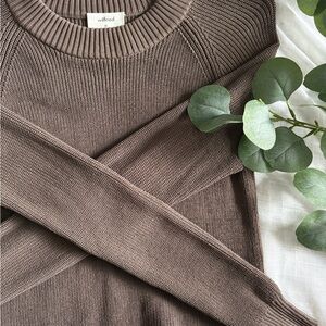 Wilfred Taupe Brown Crewneck Knit Sweater